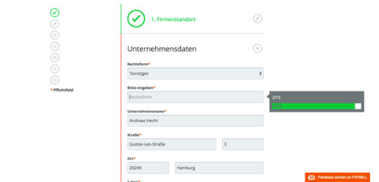 Das Aktivierungsformular ausfüllen